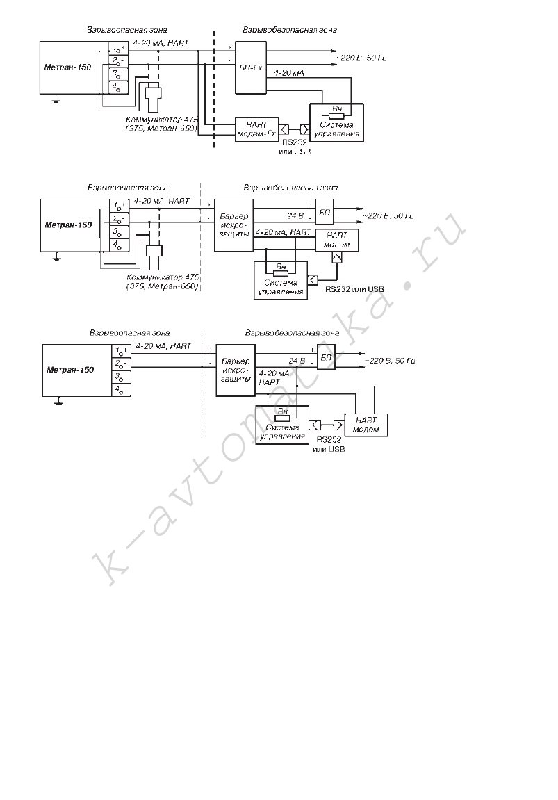 Метран 150 схема подключения
